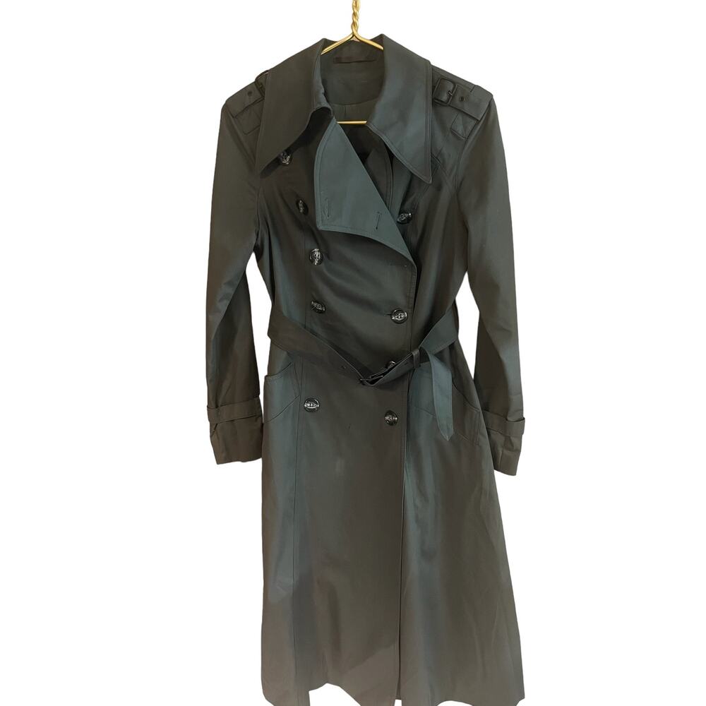 Vintage Fox Run by Little Foxes Int’l trench coat gray Medium long with belt